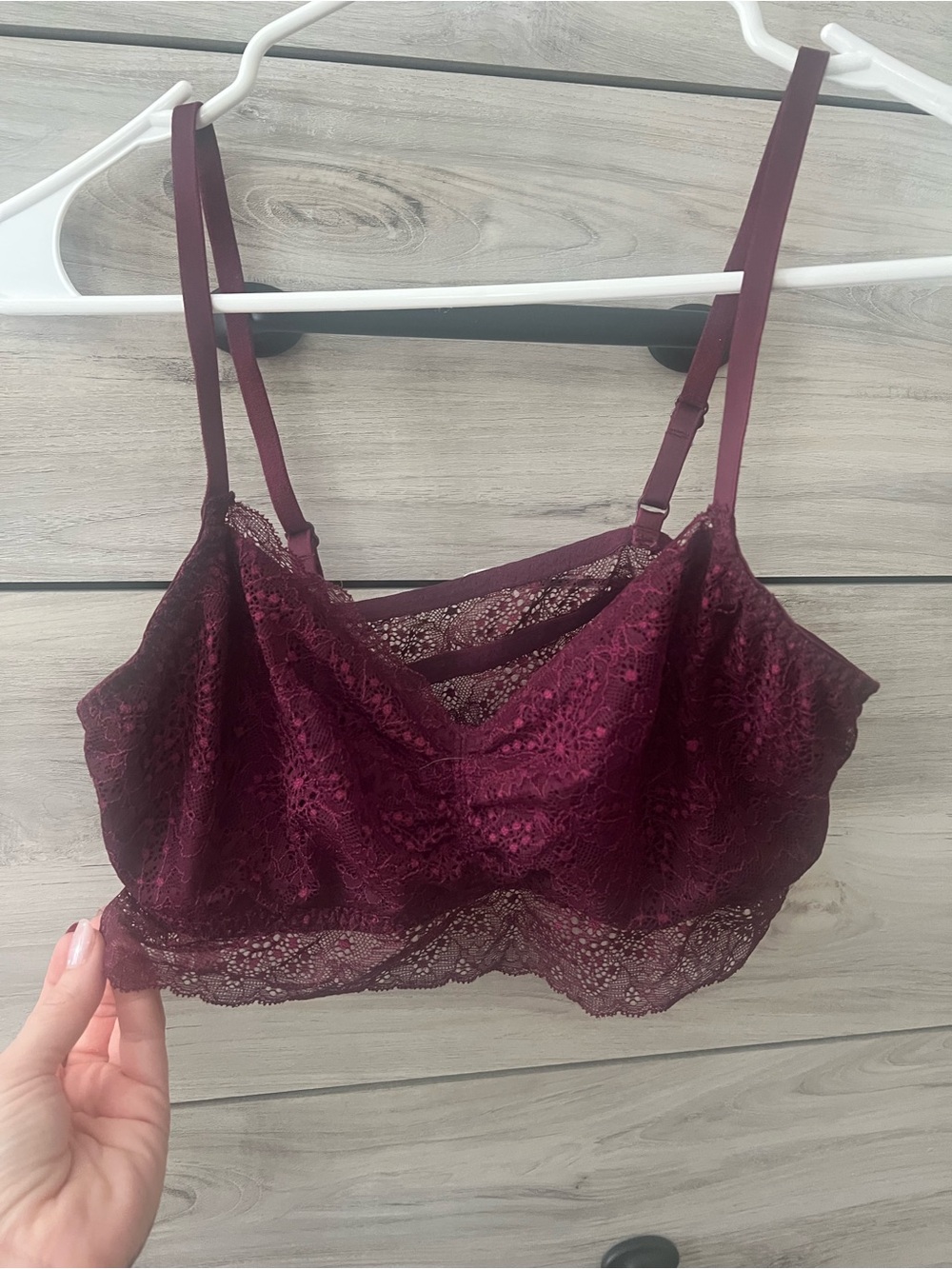 PINK Victoria's Secret Burgundy Lace Bralette